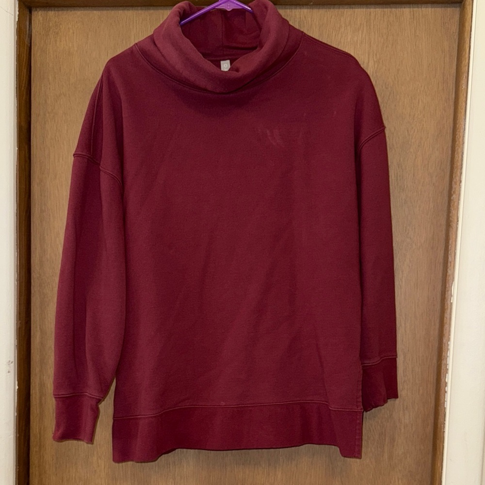 Athleta 24/7 Funnel Neck Sweatshirt Maroon Large